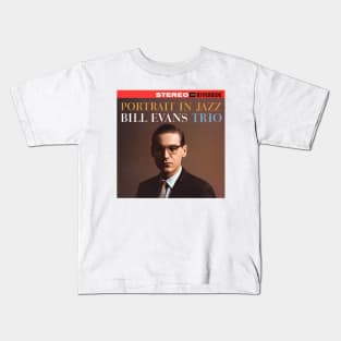 Vintage Bill Jarr Evans Music Trio Portrait Song in Jazz Album Kids T-Shirt